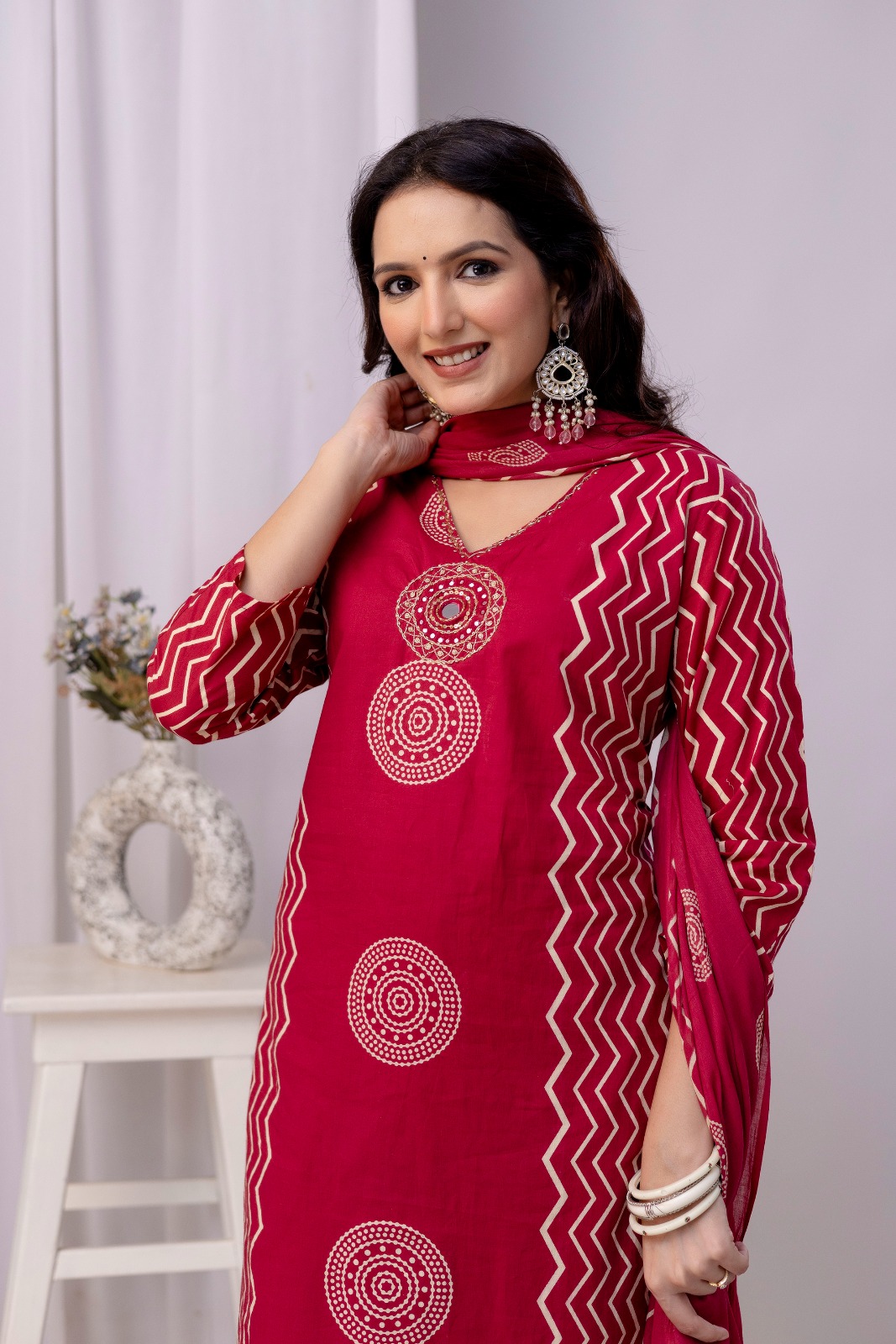 Virash Hub Printed Cotton Straight Suit Set With Dupatta - Image 5