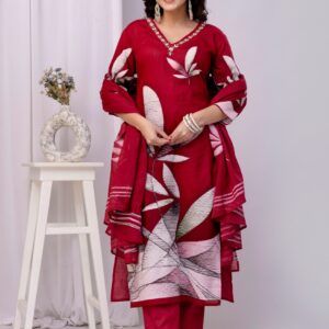 Virash Hub Printed Cotton Straight Suit Set With Dupatta