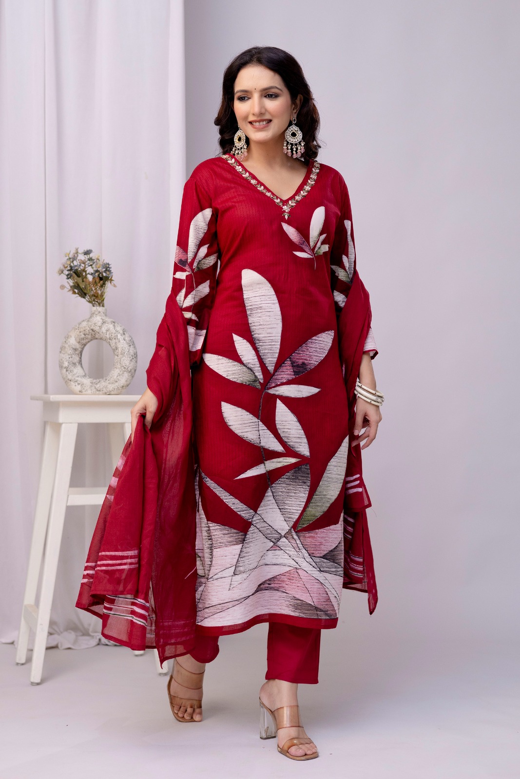 Virash Hub Printed Cotton Straight Suit Set With Dupatta - Image 9