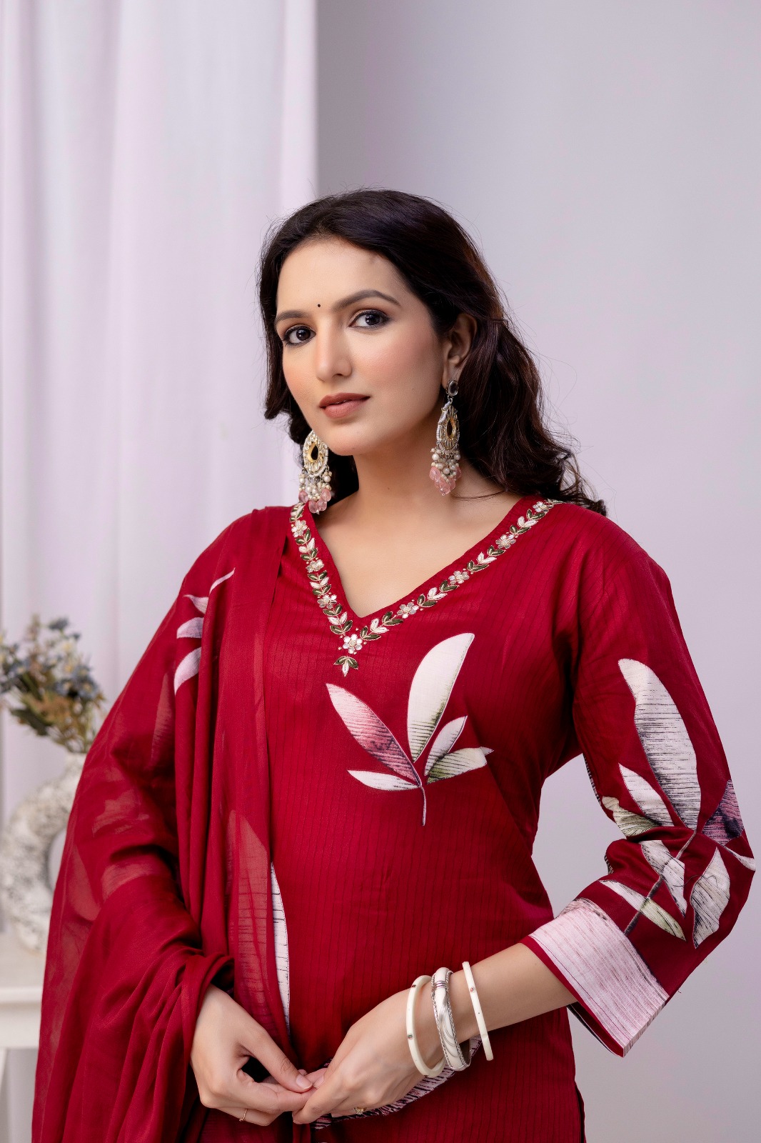 Virash Hub Printed Cotton Straight Suit Set With Dupatta - Image 2