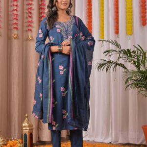 Virash Hub Printed Cotton Straight Suit Set With Dupatta