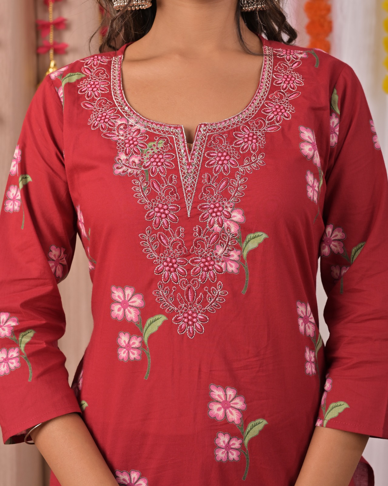 Virash Hub Printed Cotton Straight Suit Set With Dupatta - Image 8