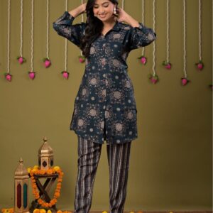 Maroon Printed Maslin Co-Ord Set (Copy)